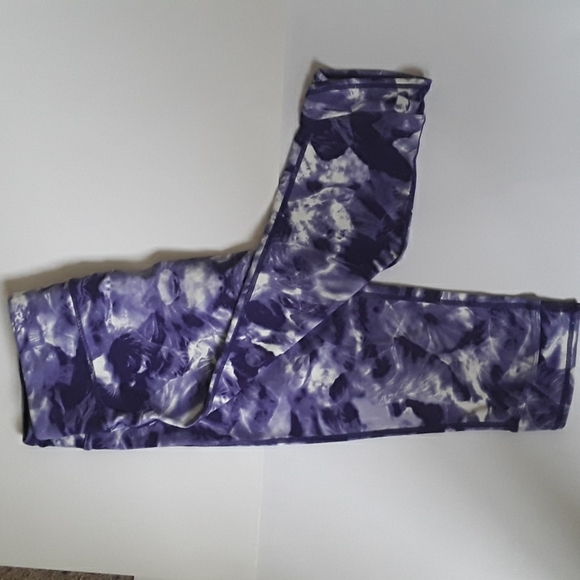 Tuff Athletic crop pant, Size: S, purple and white - Picture 3 of 10